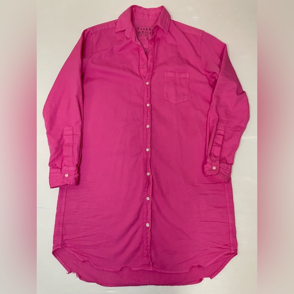 Frank & Eileen Mary Shirt Dress Bright Pink Size XS